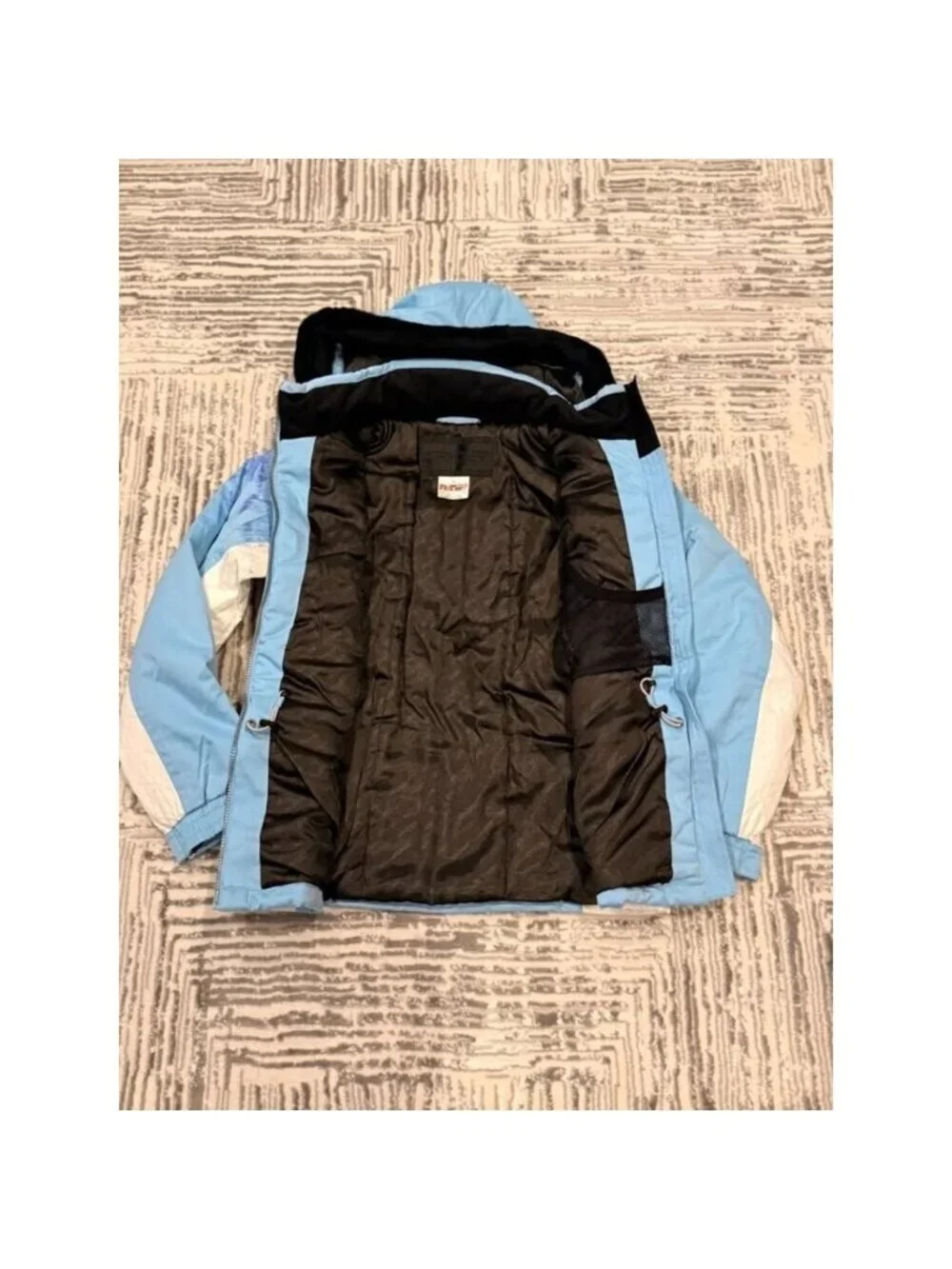 NEW Spyder girls size 14 blue/white waterproof ski Winter puffer coat MSRP $280.
